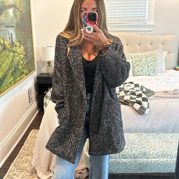 ba&sh Black Santa Twill Wool Blend Lady Coat Size Small - Picture 3 of 14